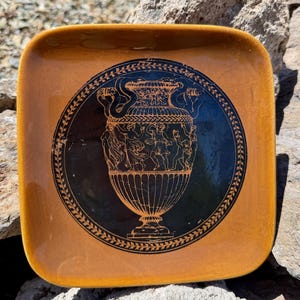 Early Piero Fornasetti Milano Italy Porcelain "Vasi" Square Plate Vintage Mid Century Italian Pottery Catchall Tray