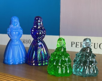 Boyd Glass Uranium Carnival Cased Blue Aquamarine Jennifer Nancy Sculptures