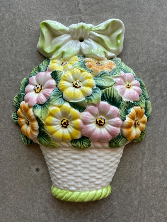 60年代 カポディモンテ イタリア 陶器 花 壁飾り 彫刻 - Etsy 日本