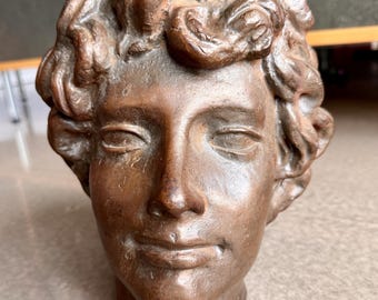 Vintage Bronze Head Fragment Academic Scale Figure Bust