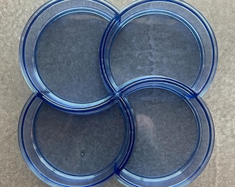 Space Age Dansk Clover Tray Blue Acrylic Center Sculpture