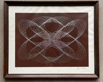 Holograficzny, oryginalny wydruk optyczny Bruce'a Snydera, podpisany, oprawiony w ramę, epoka kosmiczna, postmodernizm