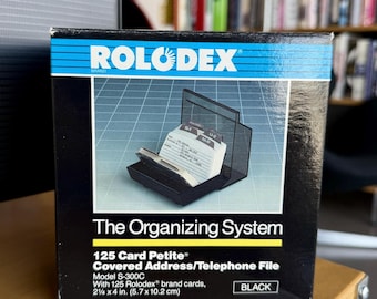 80s Rolodex S-300C 125 Card Petite Covered File Desk Organizer NIB