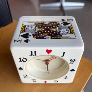 Cartas de jogar pôquer Bulova vintage Las Vegas Relógio despertador Era espacial