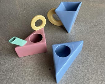Juego de tazas de azúcar y crema Memphis posmodernas Feltman Langer Club '88