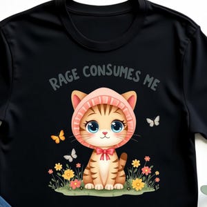 Rage Consumes Me Funny Cat Meme T-Shirt, Hilarious Angry Kitty Tee, Sarcastic Cat Lover Gift, Grumpy Pet Humor Shirt for Men Women and Cat