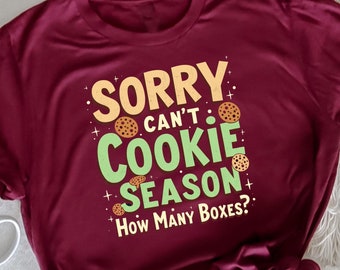 Cookie Dealer Sorry Can’t Cookie Season Kids T-Shirt, Funny Girl Scout Cookie Tee, Hilarious Cookie Dealer Shirt, Girl Scout, Cookie