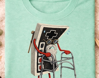 Funny Old Gamer Gaming Retro 80s 90s Video Game Old Gamer T-Shirt, Vintage Arcade Style Gamer Humor Tee, Classic Console Nostalgia Shirt