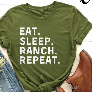 Eat Sleep Ranch Repeat Shirt, Funny Ranch Dressing Lover Humor, T-Shirt for Foodies, Love for Ranch, Funny Food, Foodie Gift, Snack Lover