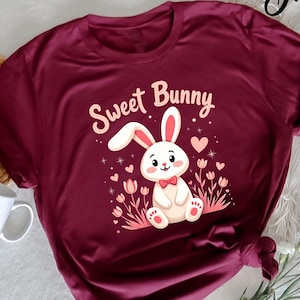 Sweet Bunny Graphic T-Shirt, Cute Bunny Design, Adorable Rabbit Shirt, Fun Easter Gift, Bunny Lover Shirt, Cute Animal Shirt, Spring Graphic