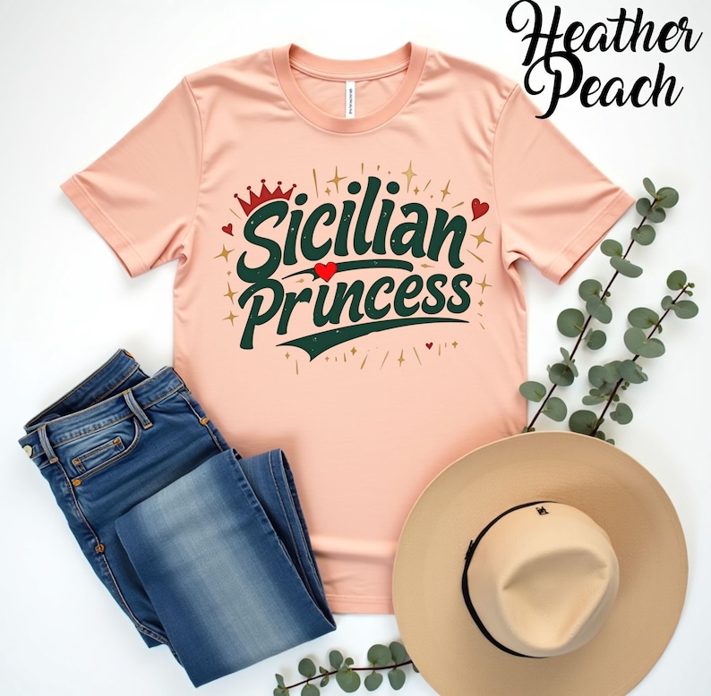 This Sicilian Princess T-Shirt is perfect for anyone proud of their Sicilian heritage and Italian roots! Featuring a stylish and fun design, this tee is great for family gatherings, cultural festivals, and everyday wear. Made from soft, breathable cotton, it offers all-day comfort while showcasing your love for Sicily and Italian culture. Whether you're celebrating your ancestry or looking for a unique family matching outfit, this shirt is a great way to express Sicilian pride!