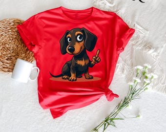 Divertida camiseta de perro salchicha negro, linda camiseta para