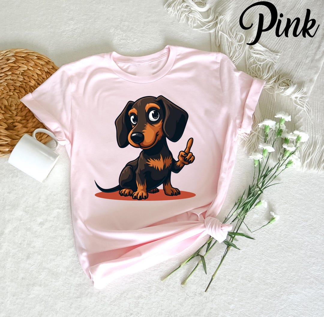 Funny Black Dachshund T-shirt, Cute Wiener Dog Lover Tee