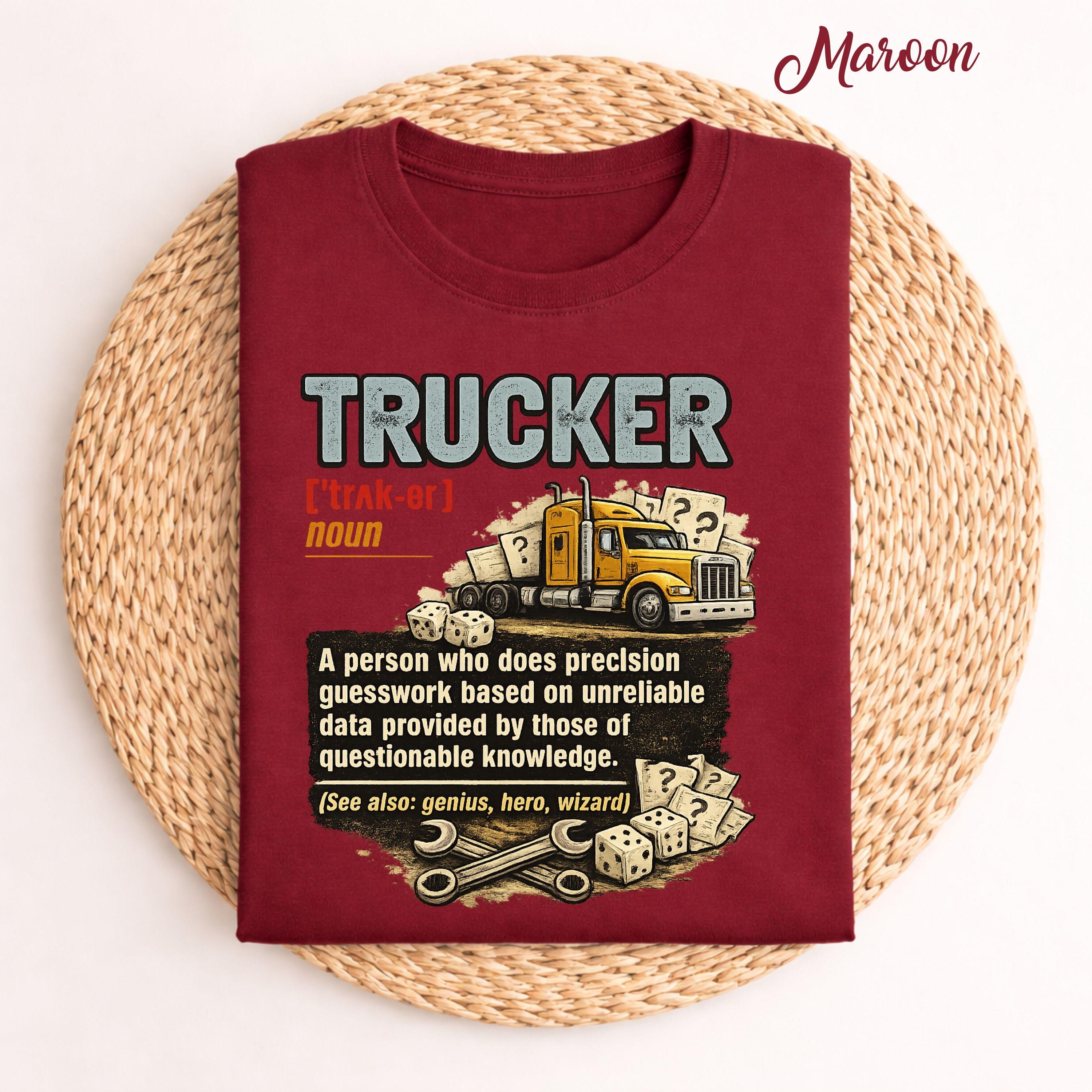 Precision Humor Trucker Definition Shirt, Funny Truck Driver Dictionary Tee, Precision ...