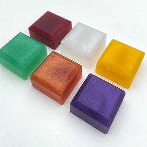 Imanes cuadrados de bloque de resina, conjunto de 6, imanes coloridos para decoración del hogar, imanes de nevera, idea de regalo, decoración de dormitorio, decoración de casilleros, decoración de oficina