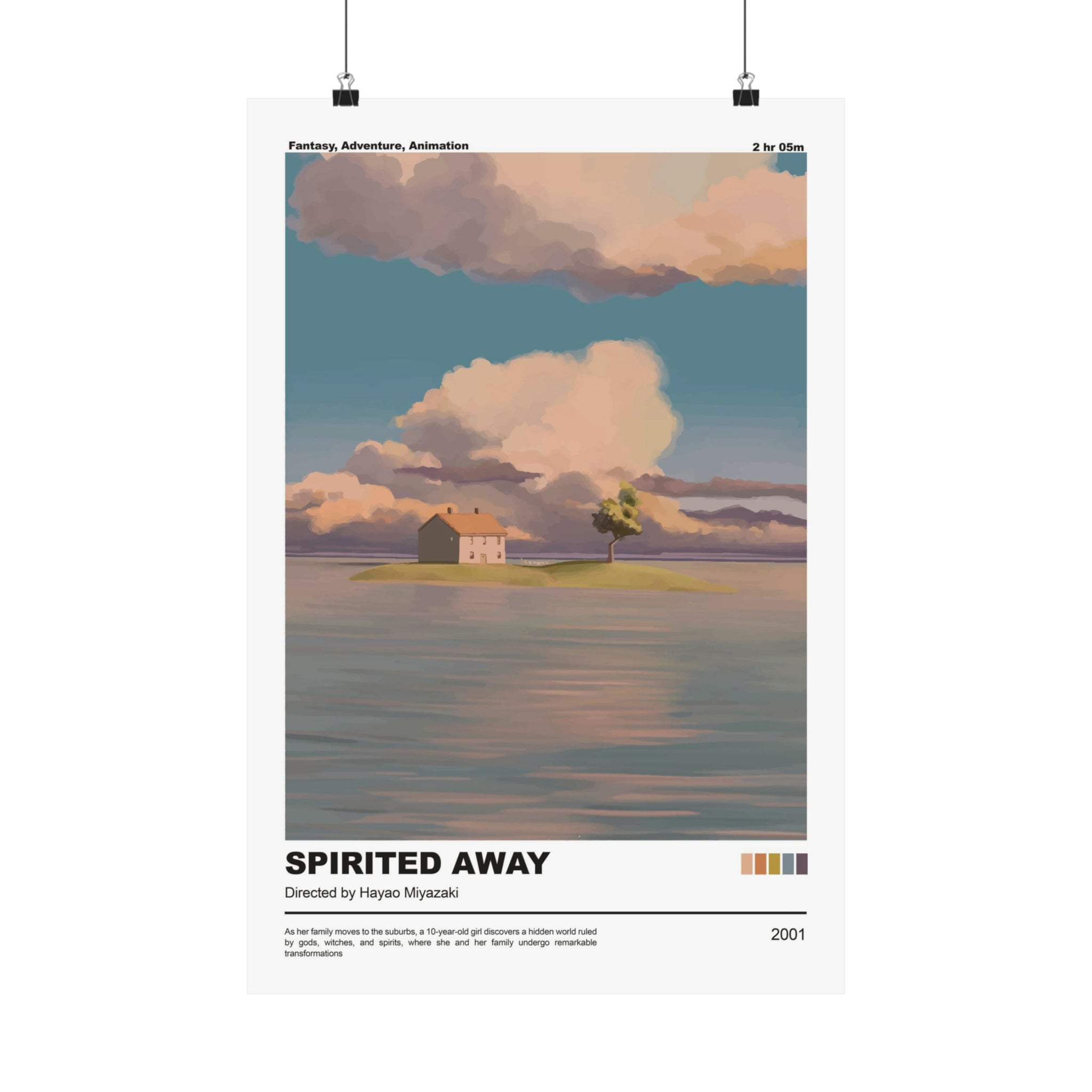 Spirited Away Retro Movie Poster Print Studio Ghibli Movie Poster