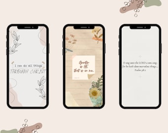 Set of 3 Christian Scripture Verse Phone Wallpapers