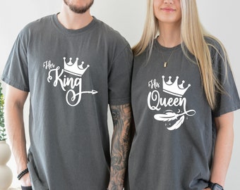 Comfort Colors Shirt, Her King His Queen Shirt , Couples Shirts , King Queen Shirts , Honeymoon Shirts , His and Hers shirt, Matching Shirt