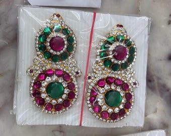 Varalakshmi Ammavaru Ear rings /  Locket/ Pathakam | Lakshmi Face for Pooja |Jewelry for Jada , koppu, deity