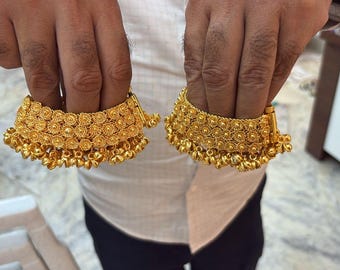 Varalakshmi Ammavaru Anklets / Payal / Gajjelu  | Lakshmi  for Pooja/ decor  |Jewelry for Jada , koppu, deity