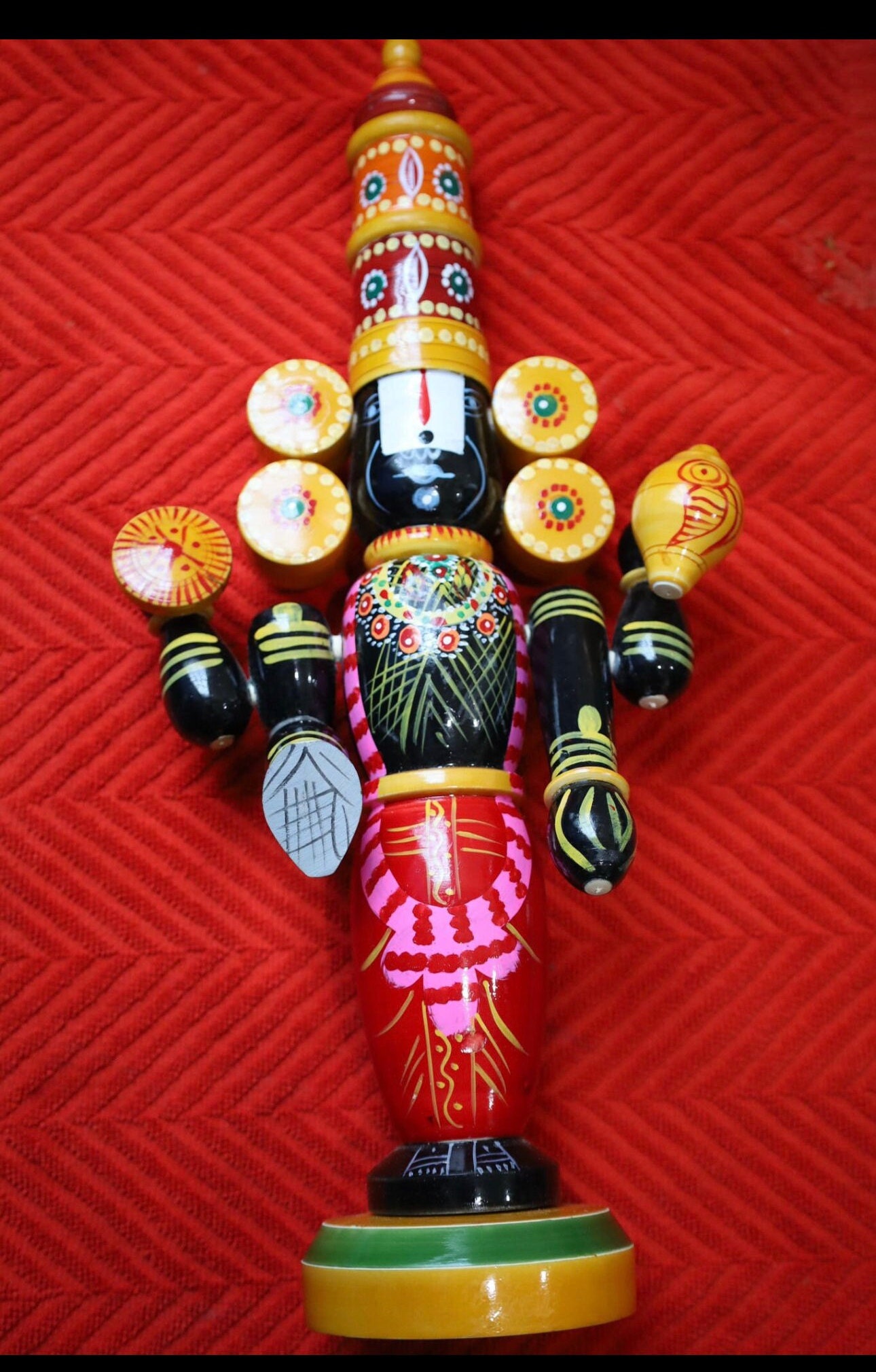 Handcrafted Venkateshwara Swamy Idol – Kondapalli Wooden Toy