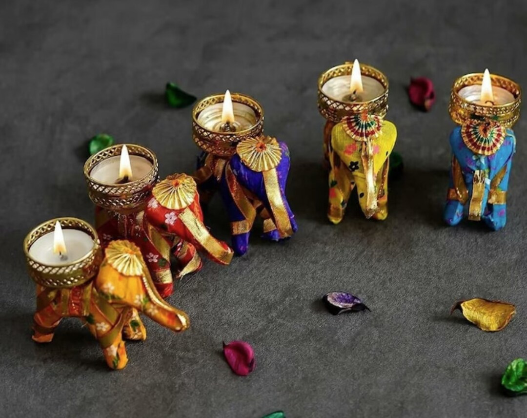 Handcrafted Elephant Tea Light Holder, Diwali Home Decor - Etsy
