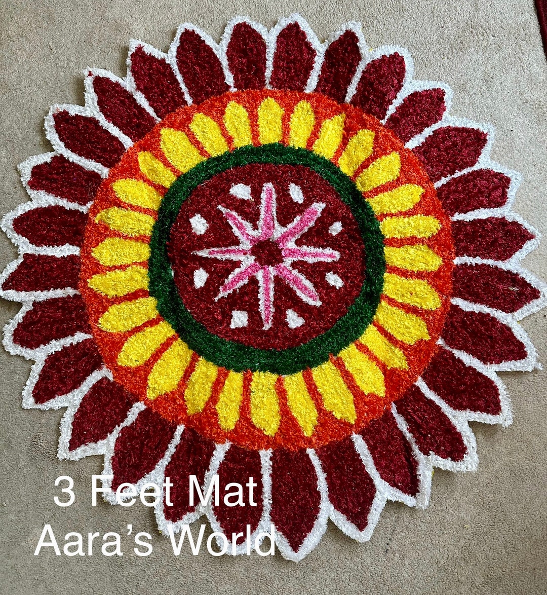 Beautiful Rangoli Mats/pooja Mat/ Decor Mat/ for Pooja Decor Etsy