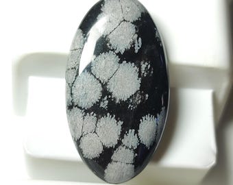 100% Natural Snow Flake Obsidian Oval Cabochon, Obsidian Gemstone,Snow Flake Oval Gemstone, Snow Flake Cabochon,CTS, 29.70 Size 36X20X6MM