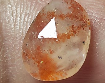 Sunstone Cabochon Grote, losse edelsteen voor het maken van sieraden, Sunshine Sunstone Rose Cut, unieke natuurlijke Sunstone Stone CTS, 2,55 maat 12X8X4MM