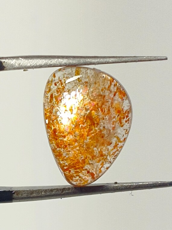 Cabochon En Pierre De Soleil Naturelle Brune - Taille 15x11x4 Mm - 3,50 Carats - Neuf Sans Emballage