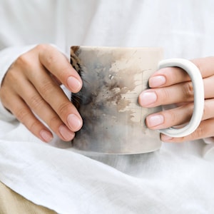 Water Colour Style Tiger Ceramic Mug, Unique Tiger Print Coffee Cup, Wildlife Lover Gift, Large Tea Mug, Animal Art Drinkware, Jungle Theme