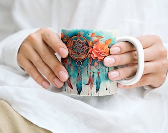 Traumfänger Tasse, Watercolor Style, 11oz