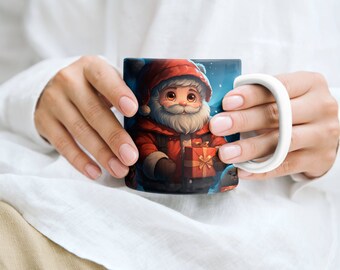 Cartoon Santa & Baby Bären Weihnachtstasse, niedliches Weihnachtsgeschenk