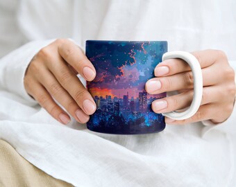 Tokyo, Japna, Stadtlage, elektrische Energie, lebendiger Sonnenuntergang, Travelers Heart, Becher, 11oz