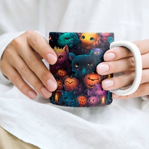 Cute Halloween Monsters, Patten, Mug, 11oz
