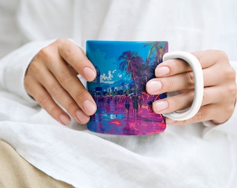 Strand von Ipanema in Rio de janeien, Brasilien, lebendige Farben, Tasse, 11 Unze