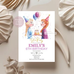 Cake & balloons birthday invite