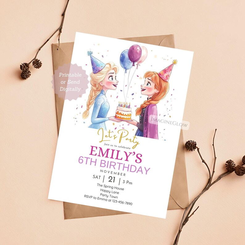 Editable Frozen birthday invitation
Printable Frozen-themed party invite