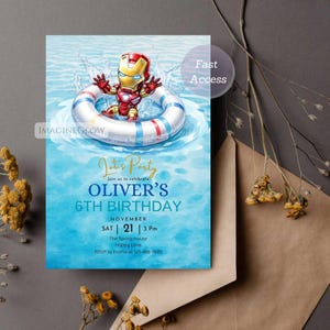 iron man birthday card digital download