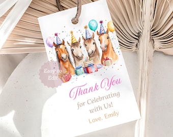 Horse Birthday Party Favor Tags: Equestrian Theme (Printable)