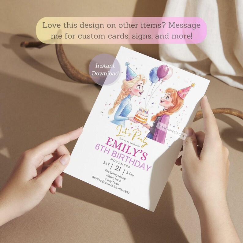 Customizable princess party invitation