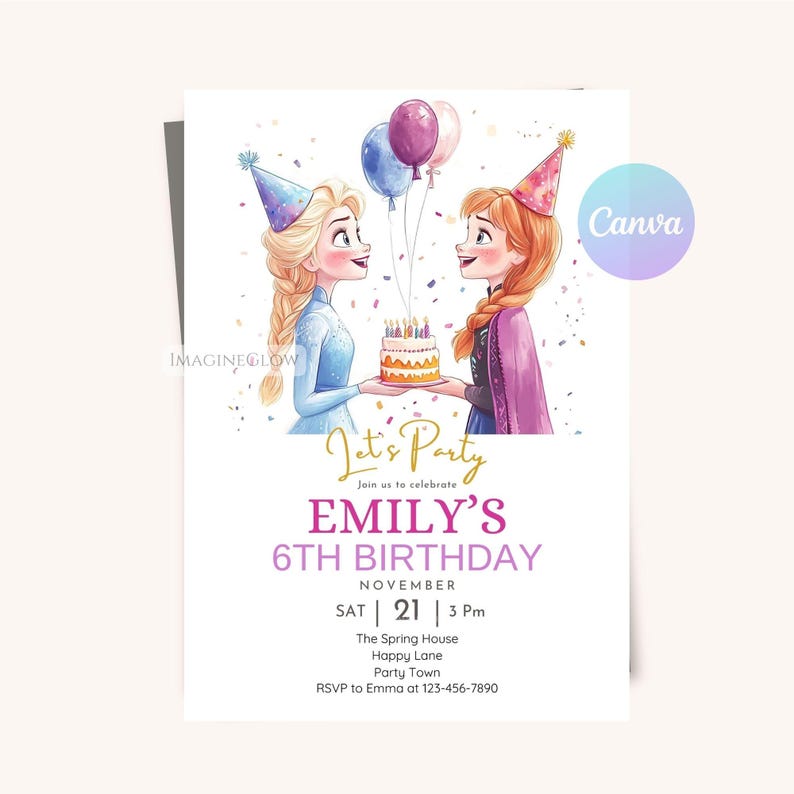 Frozen-themed digital birthday invite
Personalized Frozen birthday card