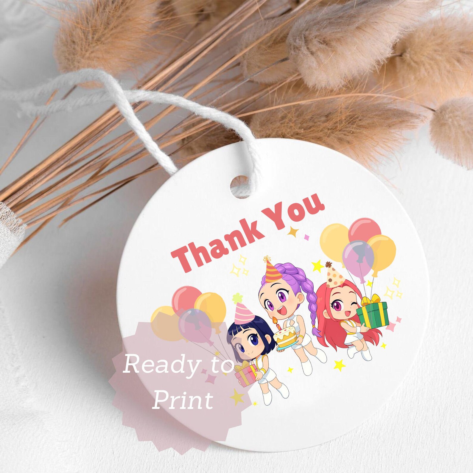 KPOP Demon Hunters Thank You Tags, HUNTRIX Gift Tags, Editable Anime ...