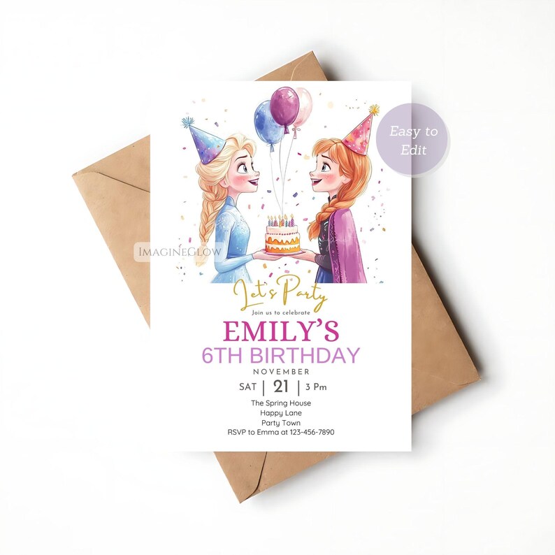 princess birthday party invite