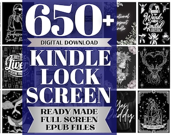 650+ Kindle FULL Screen Lockscreen Screensaver Wallpaper Digital Download Epubfile Book theme Holiday theme tarot bookish smut themed sale