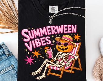 Comfort Colors© Retro Summerween Shirt Spooky Summer Tee, Halloween Beach Shirt