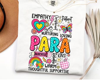 Comfort Colors© Paraprofessional Special Education Teacher Shirt: Retro Back To School Graphic Apparel Tee