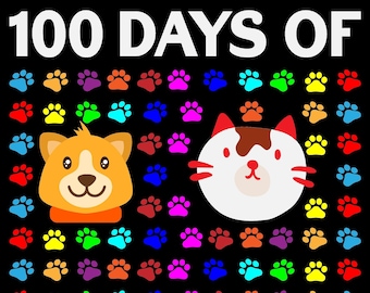 100 dagen school Pawsome png: waardering door de leraar (digitale download)