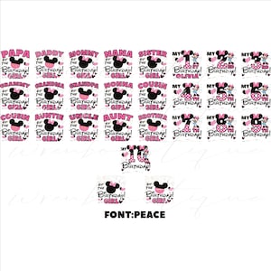 Mouse Birthday Family SVG Bundle: Cousin of Birthday Girl (Digital Download) image 1