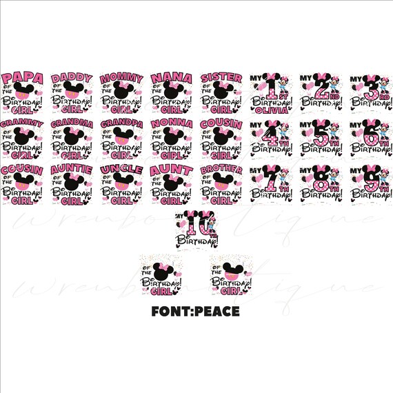 Mouse Birthday Family SVG Bundle: Cousin of Birthday Girl (Digital Download)